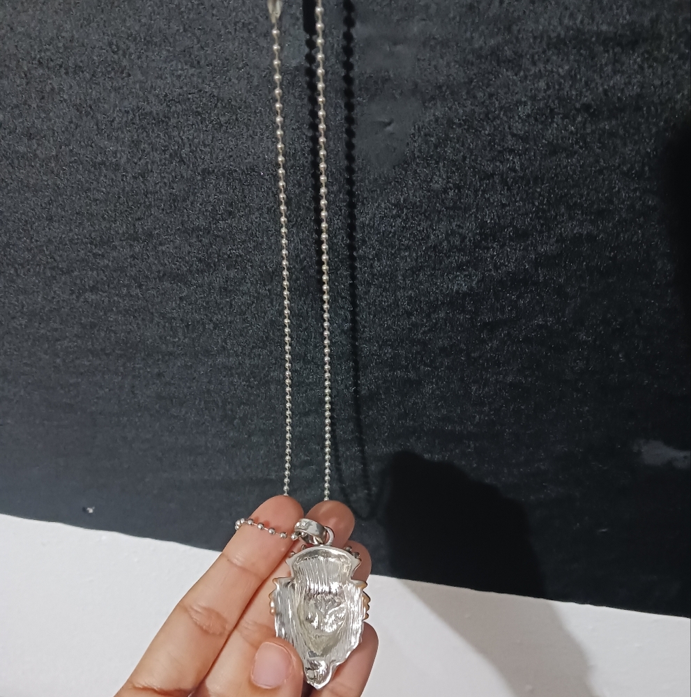 Men Lion king Silver rhinestone head pendant fashion necklace - Picture 8 of 10